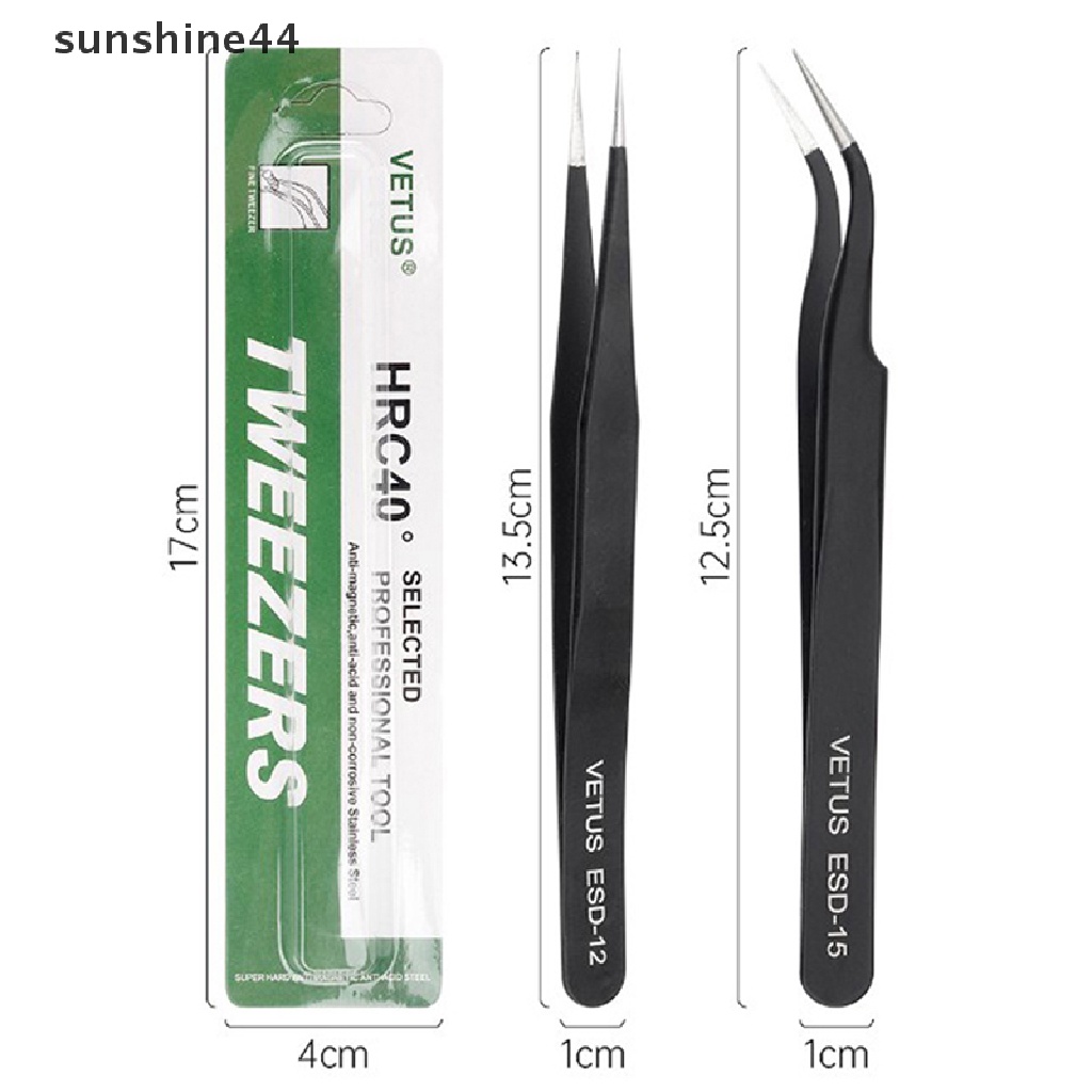 Sunshine Pinset Stainless Steel Warna Hitam Untuk Memasang Bulu Mata Palsu