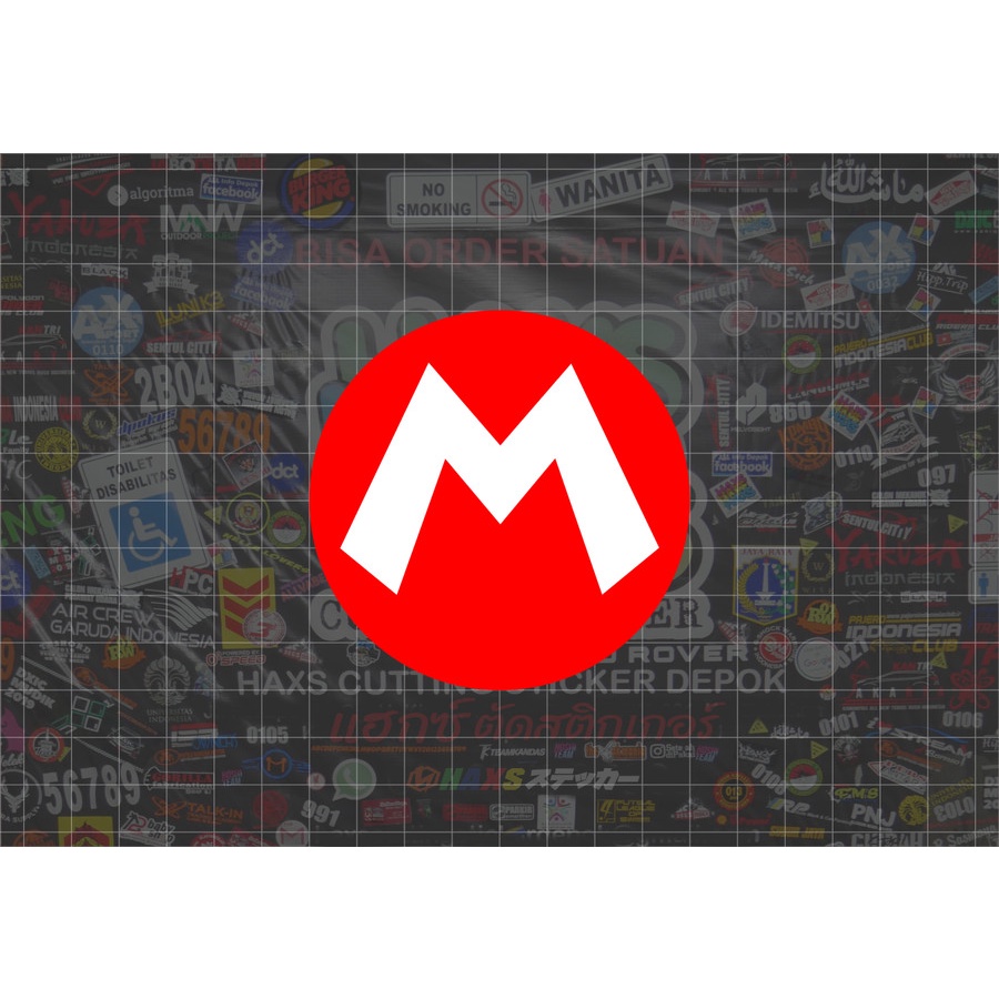 Cutting Sticker Logo Mario Bros 8 Cm Untuk Motor Mobil