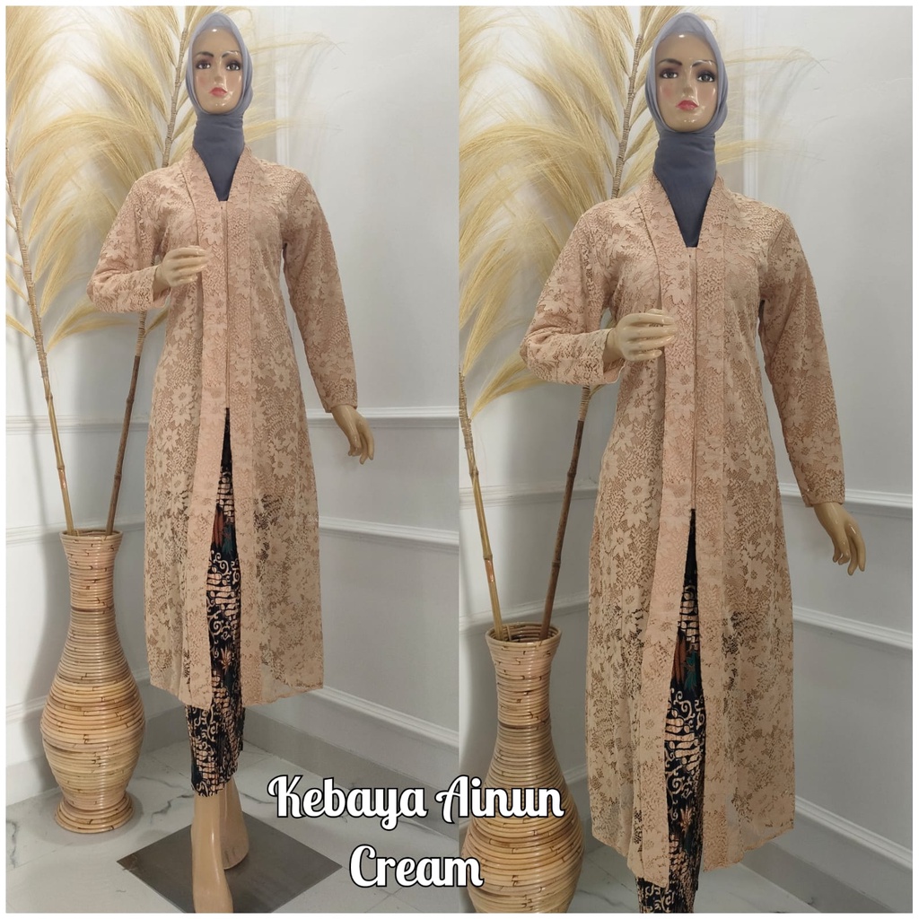 Permata Olshop / Kebaya Brukat Tunik Ainun / Kebaya Floy Tunik Busui Brukat / Kebaya Tunik / Kebaya Busui / Kebaya Kartini