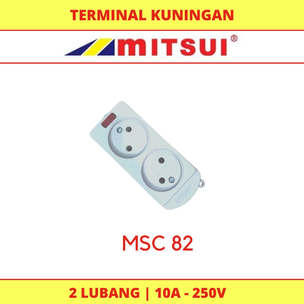 MITSUI MSC 082 Stop Kontak Gepeng Pipih 2 Lubang Colokan Listrik Lampu