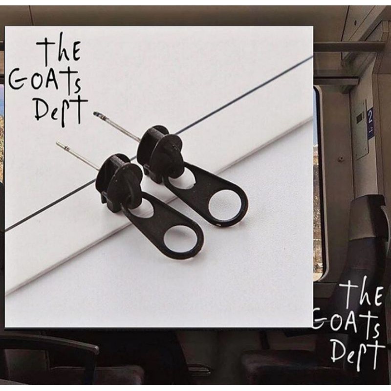 Black Zipper Earrings By The Goats Dept Original / tgd376 Anting Particular Korea Tusuk Model Reslet