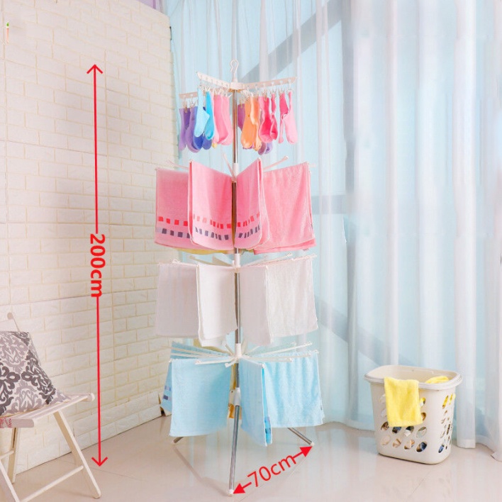 【COD+Pengiriman Cepat】YUN Mall Jemuran Handuk Baju Kaos Kaki Bayi Stand Hanger Berdiri Lipat Foldable Drying Rack 3 Susun/ 2 Sunsun