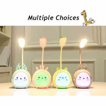 Lampu Meja Belajar Lampu Tidur Anak Karakter Kartun Rusa Unik Lucu Imut Aesthetic / Lampu Baca LED Cute Cartoon Antelope Deer / Lampu Belajar Fleksibel / Lampu Belajar Baterai / Lampu Meja Belajar Baca Table Lamp Portable Karakter LED / Lampu Membaca Buku