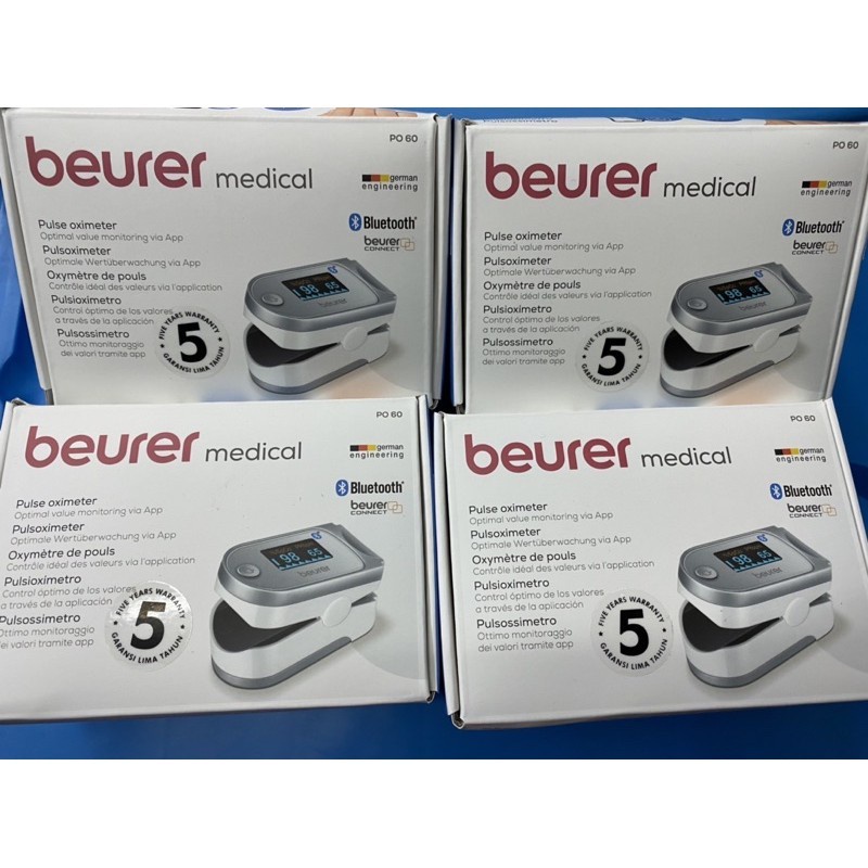 Beurer PO 60 - Pulse Oximeter Bluetooth - Alat Ukur Kadar Oksigen Beurer PO60 Oxymeter - Pulse Finger Oximeter Beurer Po60