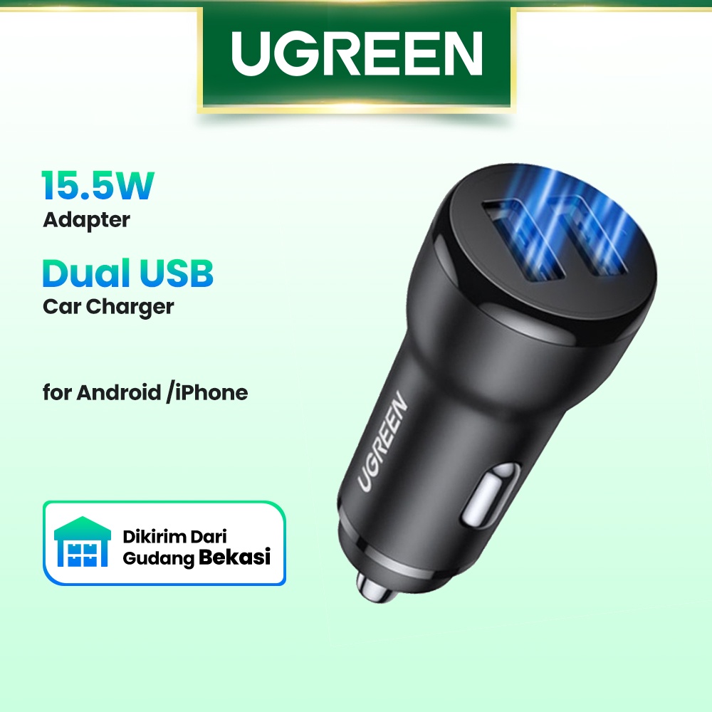 【Stok Produk di Indonesia】Ugreen Adapter Charger Mobil USB Tipe-C Mini Fast Charging Untuk iPhone 13 / 12 / 11 Galaxy S22 / S21 / A52 Huawei P40 / P30