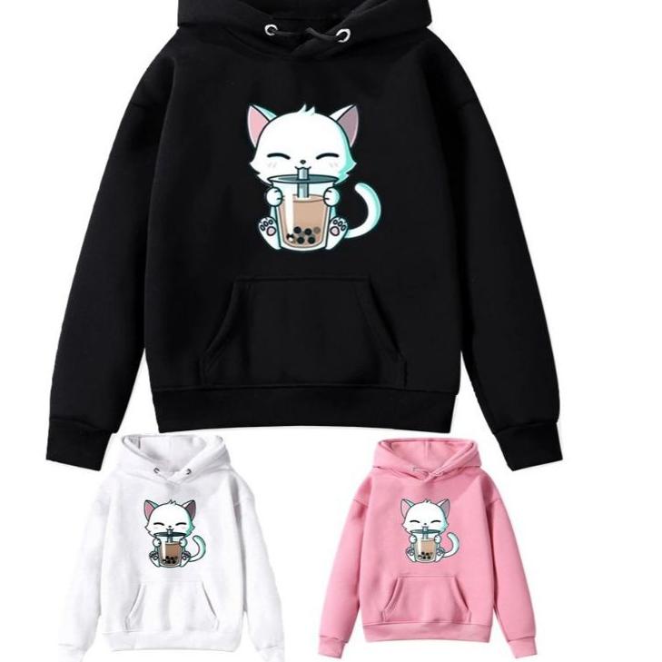 Siap Kirim sweater anak perempuan/baju anak /hoodie anak kitten boba/ootd