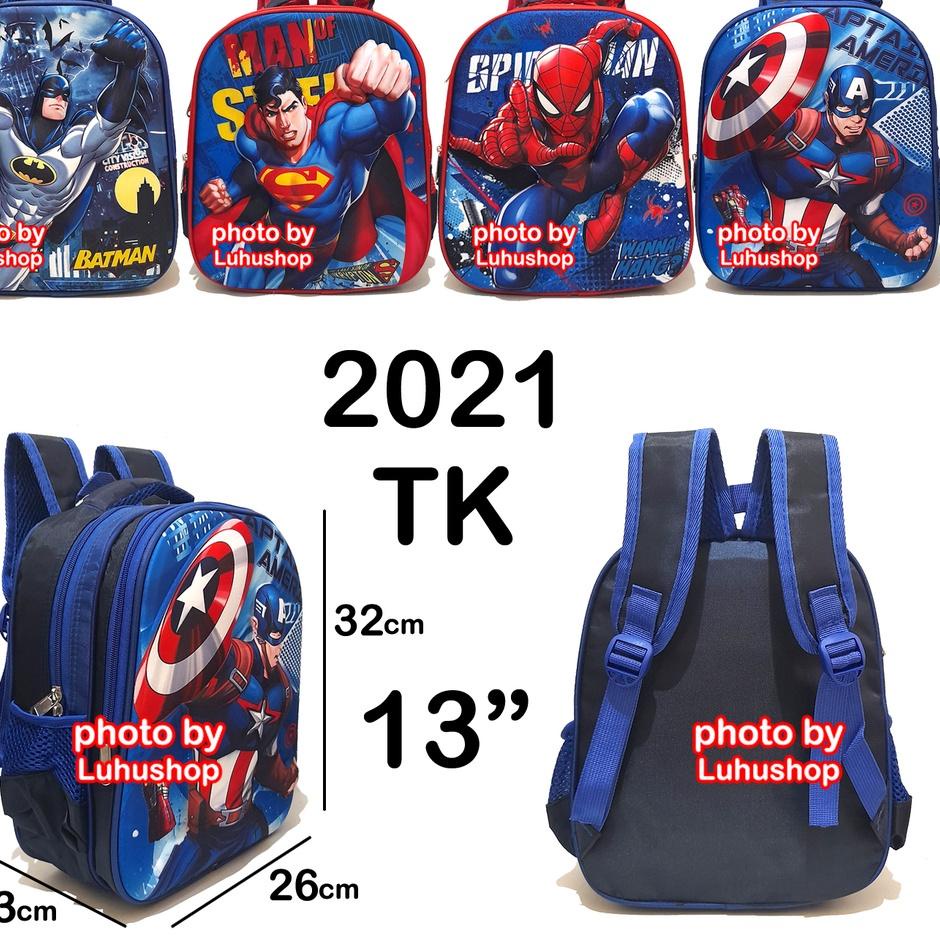Siap Kirim Tas SD/TK Ransel Tas Anak L Laki Body Otot Timbul Sekolah 16" Cowok Superhero Batman Spid