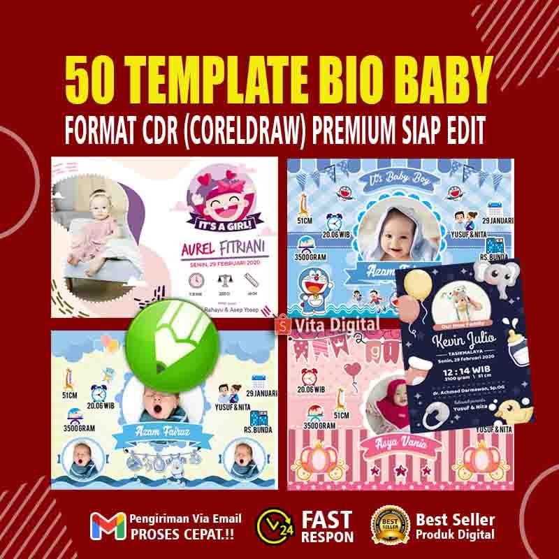 50 Template Bio Baby Format CDR CorelDraw Siap Edit Termurah