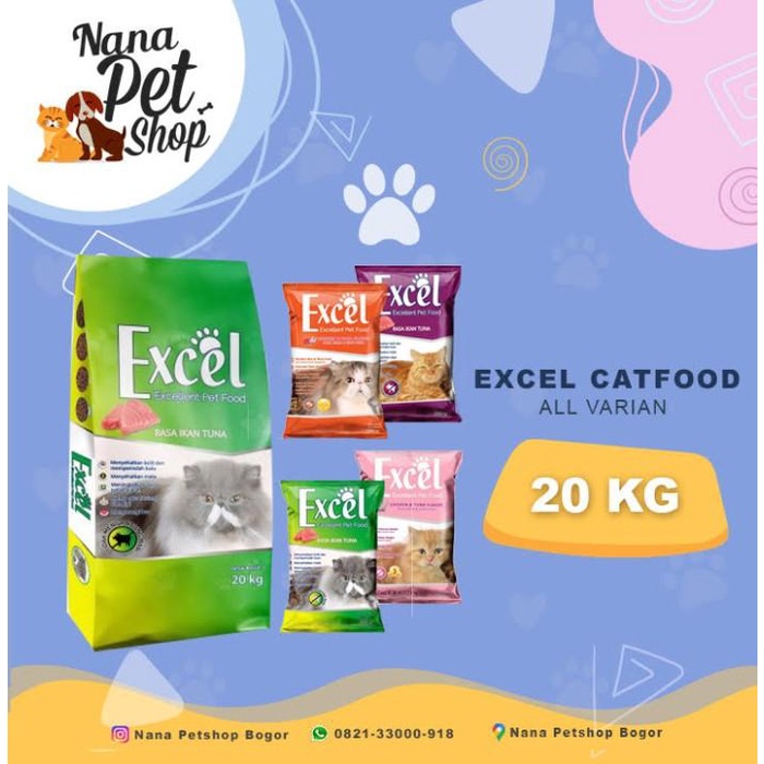 Excel Cat Dry Food 20Kg - Makanan Kering Kucing (1 Karung) 82