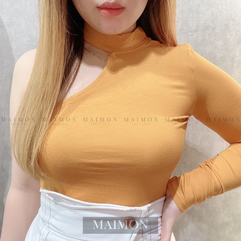 Bye Halter One Shoulder Long Sleeve Blouse | Atasan Wanita Korean Fashion | Maimon Grosir