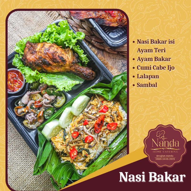 

Paket Nasi Bakar Bento Ayam Teri Cumi Cabe Ijo Catering Nasi Kotak