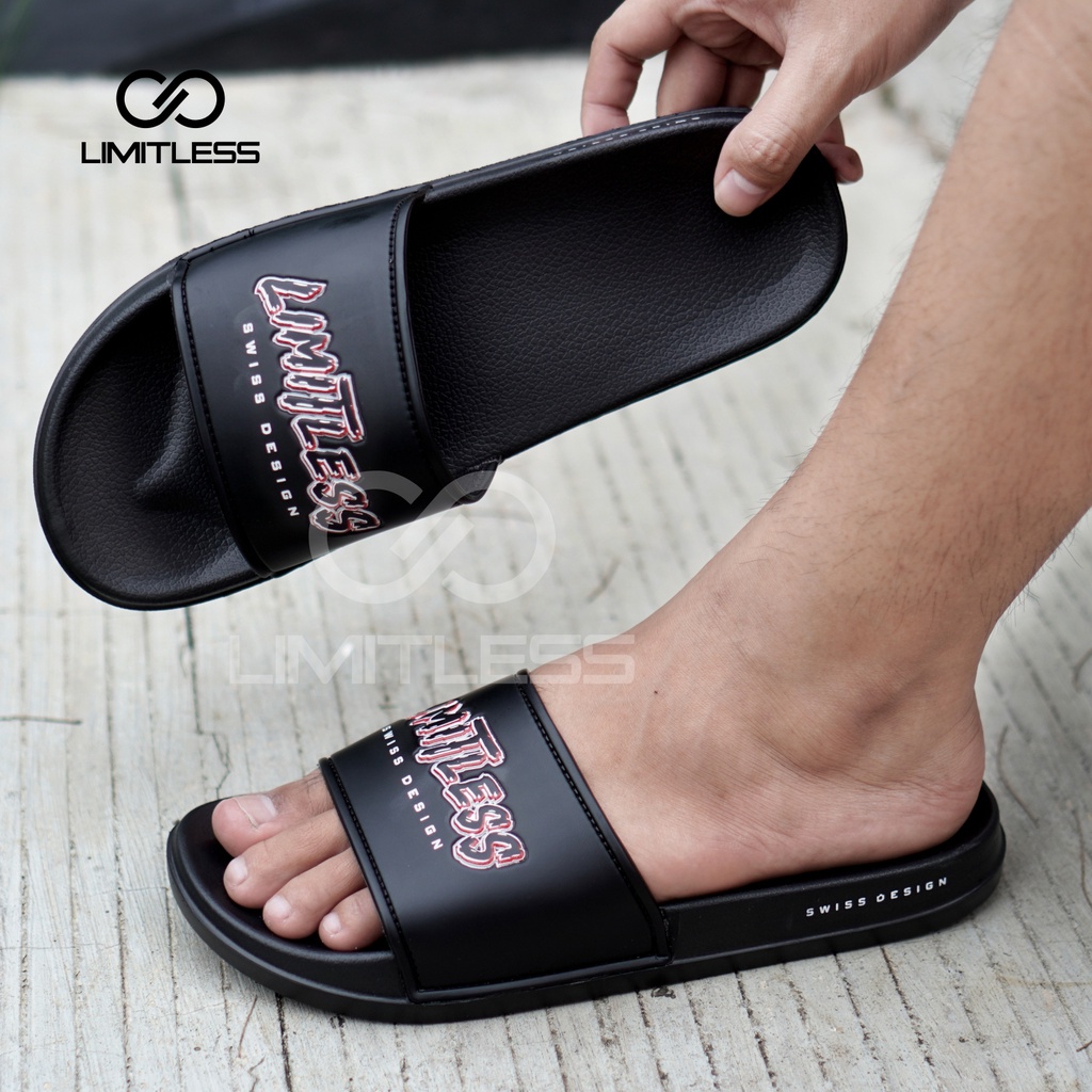 Clint - Sandal Slip On Pria Casual Sendal Slop Cowok Kekinian Premum Sandal Pria Distro HItam Eva Ringan