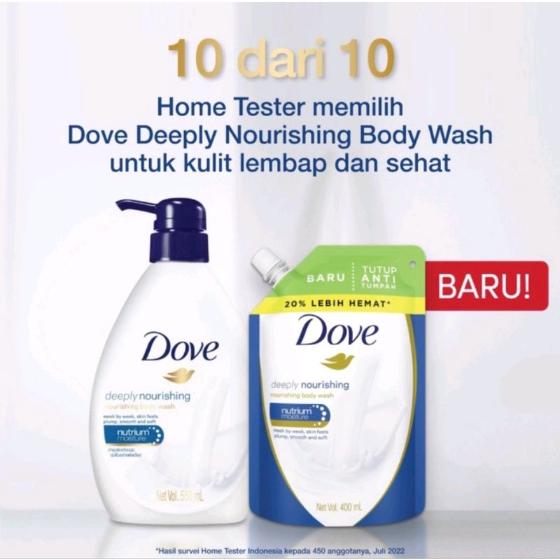 DOVE Deeply Nourishing Body Wash Refill 400ml // DOVE Sabun mandi cair / Sabun mandi cair