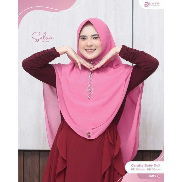 Salwa Ori Daffi Jilbab Kerudung Hijab Ceruty Babydoll Premium Berkualitas Antem