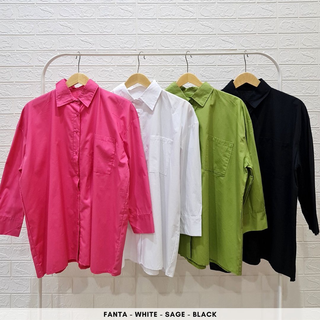 4588 lynpop button pocket long sleeves oversize shirt