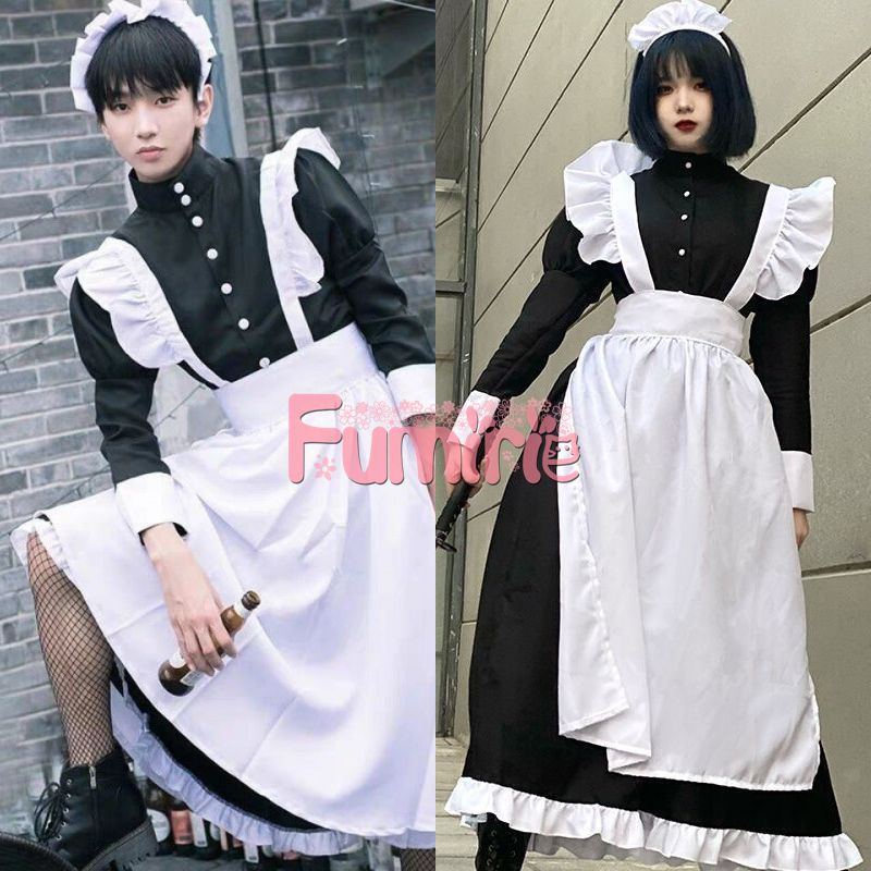 【Fumirie】 Ready Costume Maid Panjang Cosplay Kostum Pelayan Cewek Cowok Dress