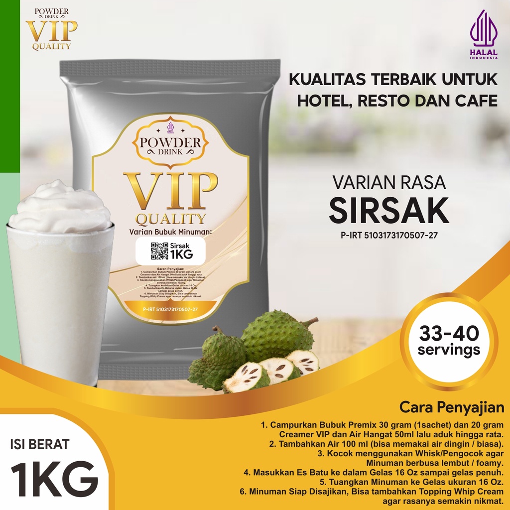 

Bubuk Minuman Kualitas VIP Rasa Sirsak 1 Kg Sirsak Bubuk Minuman Kelas VIP Boba Drink Powder