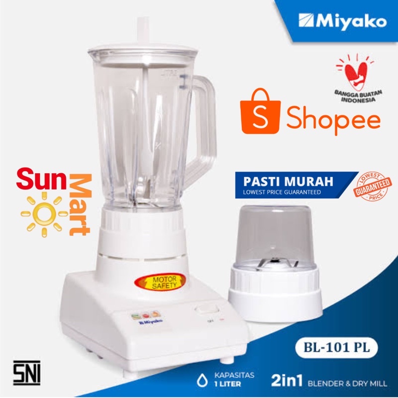 Blender Miyako Plastik 2in1 1liter BL 101PL / Blender Miyako Murah 101 PL