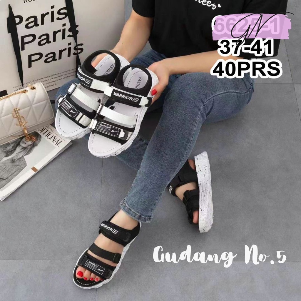 GN-6625-1 &amp; 3 Sandal Gunung Fashion Tali Model Strap Dua Tali Belakang Import PVC
