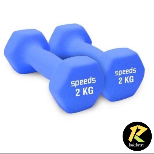 Dumbell barbel 2kg VINYL NEOPRENE SPEEDS ORIGINAL - Biru