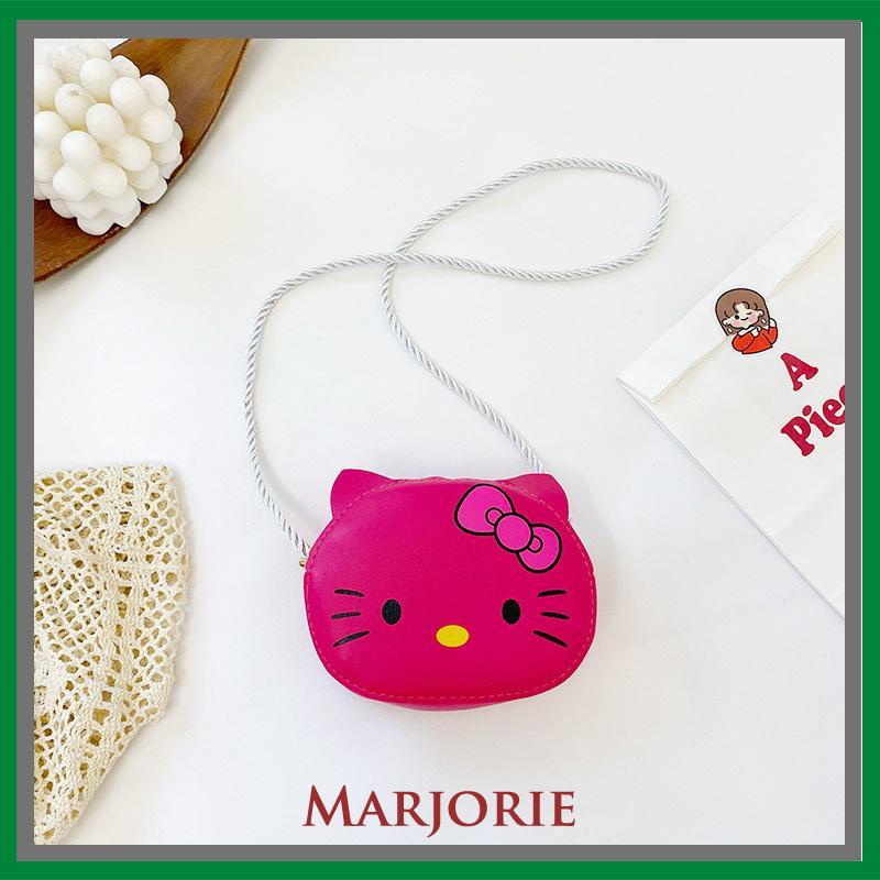 Tas Anak Hello Kitty Yang Indah Anak Perempuan Kartun Lucu Tas Bahu Fashion Mini Messenger Bag PU Tas Kecil-MJD