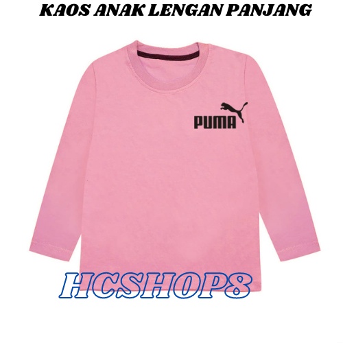 Kaos Anak Laki Laki Perempuan Lengan Panjang PUM Usia 2-16 Tahun Unisex Cowok Cewek