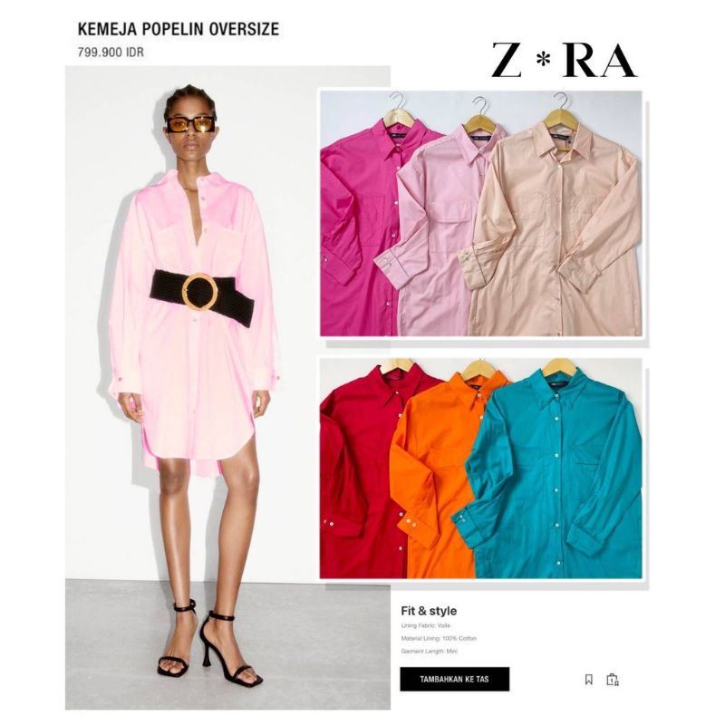 Zara shirt pocket pink fuscia (preloved)