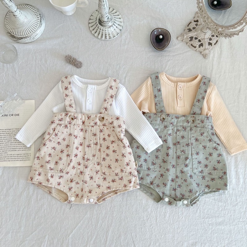 Flower short overall bayi anak perempuan