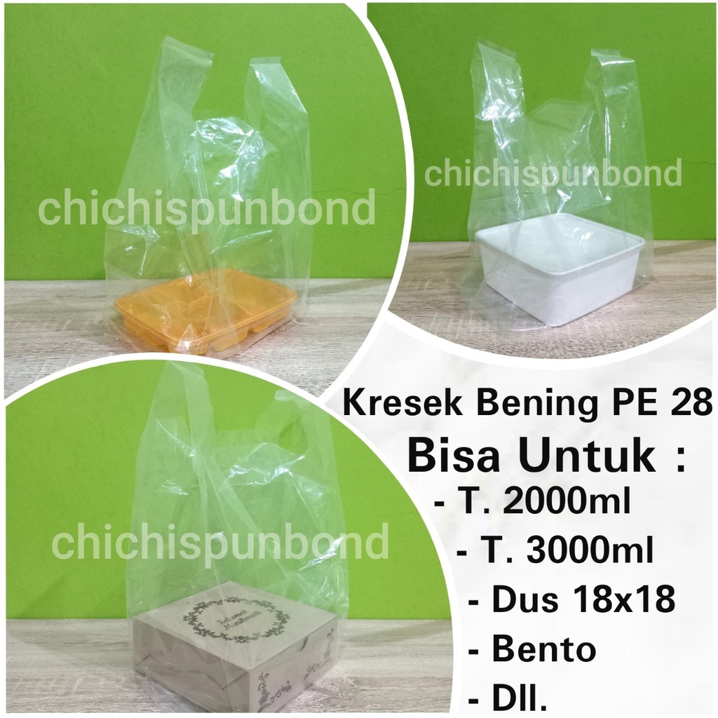 Kresek PE bening 28 / kresek hajatan / kresek PE / kresek bening