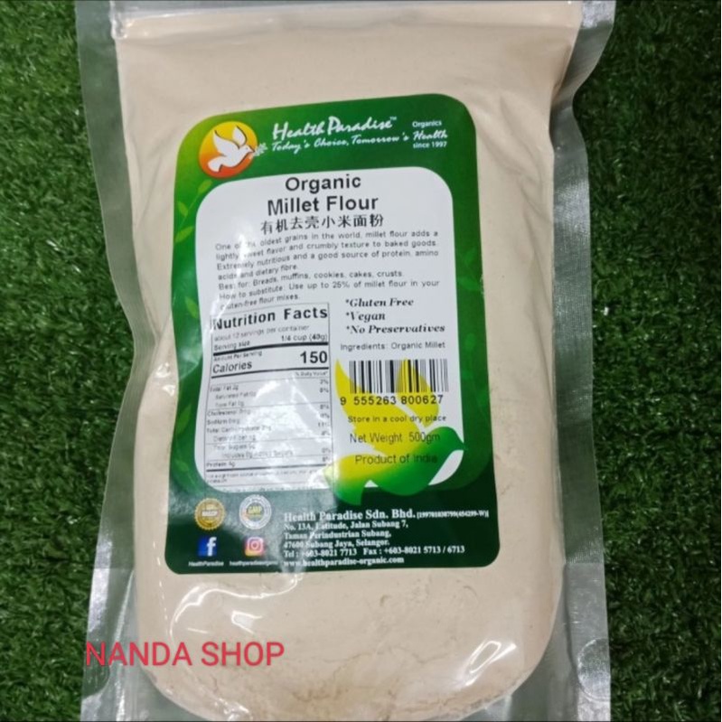 

health paradise organic millet flour 500gr
