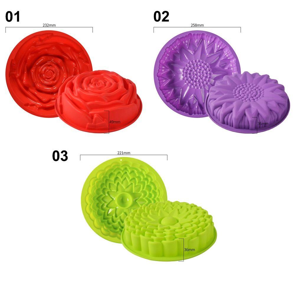 Top 3D Bunga Bulat DIY Craft Soap Mould Alat Dekorasi Kue Cetakan Mousse