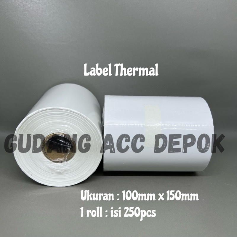 

KERTAS LABEL STICKER THERMAL BARCODE UKURAN A6 / LABEL BARCODE 100x150 mm isi 250pcs