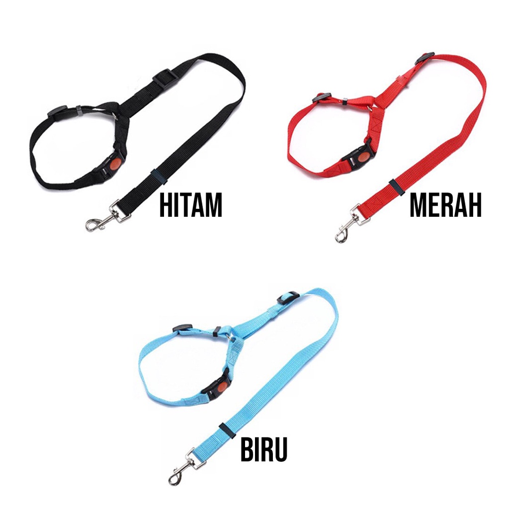 Tali Sabuk Pengaman Hewan di Mobil / Pet Seatbelt Car 2 Fungsi - Nylon