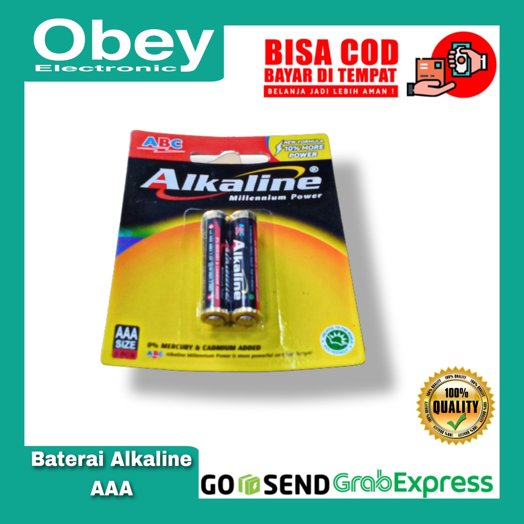 Baterai ABC Alkaline AAA/A3 isi 2 pcs 1.5V