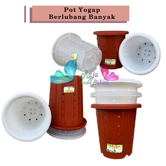 Pot Yogap 10 13 15 17 18 19 20 25 Putih Bening Transparan Merah Bata Merah Coklat Terracota Terracotta Berlubang POT BUNGA YOGAP YPT 15 BERLUBANG BENING / TRANSPARAN PUTIH &amp; MERAH BATA | POT TANAMAN HIAS