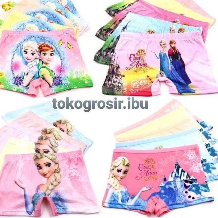 COD✔️6 Pcs Cd Celana Dalam Boxer Anak Perempuan Cewek Katun Adem Frozen Sempak Anak Kancut Anak Cawe
