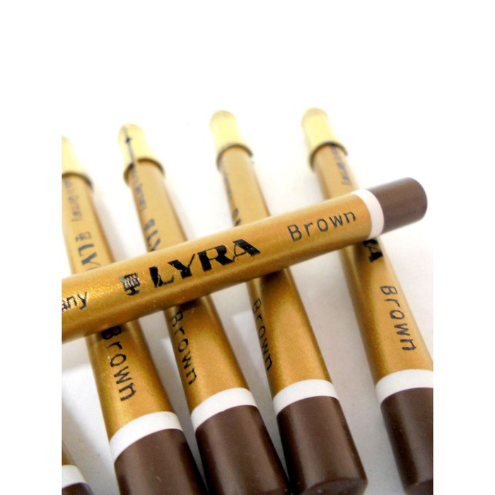 Pensil Alis Lyra Brown &amp; Black | Lira Penebal Penghitam Alis Mata Celak/Calak Original Warna Hitam dan Coklat