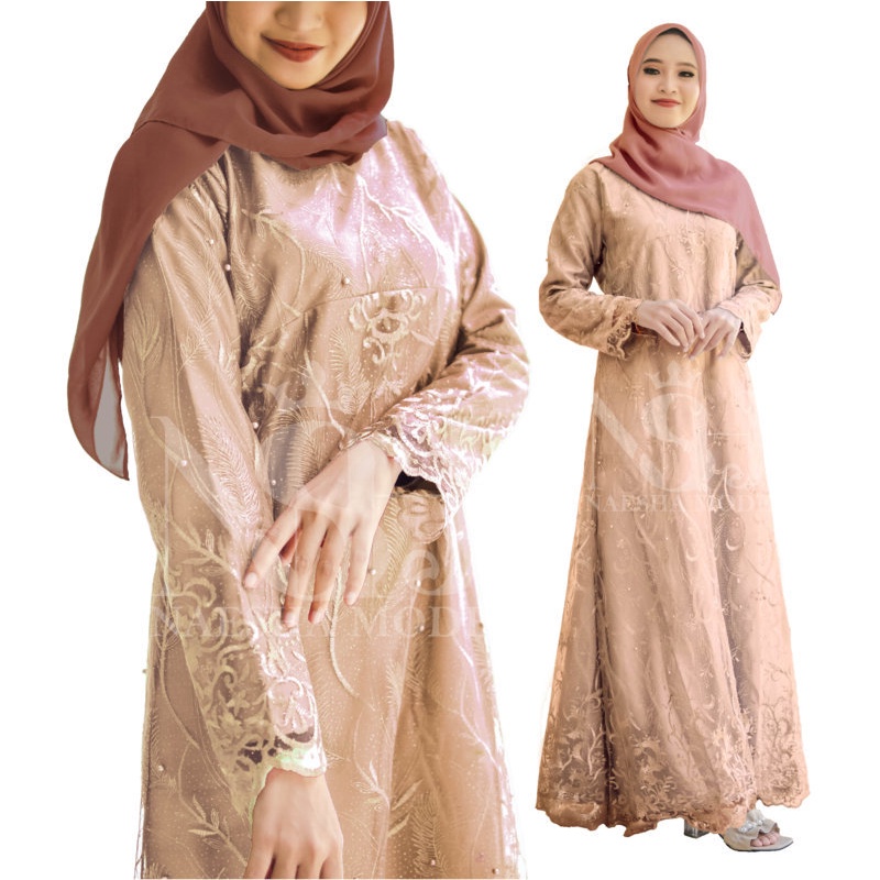 Gamis Terbaru 2022 Modern Lebaran  Gamis Wanita Brukat Kondangan Terbaru 2022 Gamis Kondangan Terbar