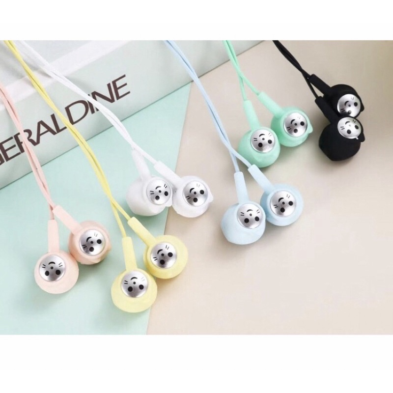 Headset/Handsfree/Earphone/Hf Macaron Cat U-49 + MIC New Arrival Packing Plastik Import