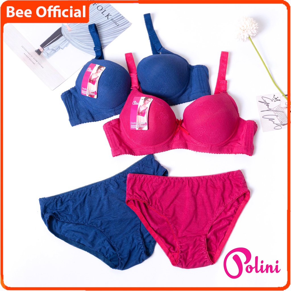 BEE - Stelan Bra Push Up Berkawat Kait 3 Pakaian Dalam Set Wanita 2328 Polini