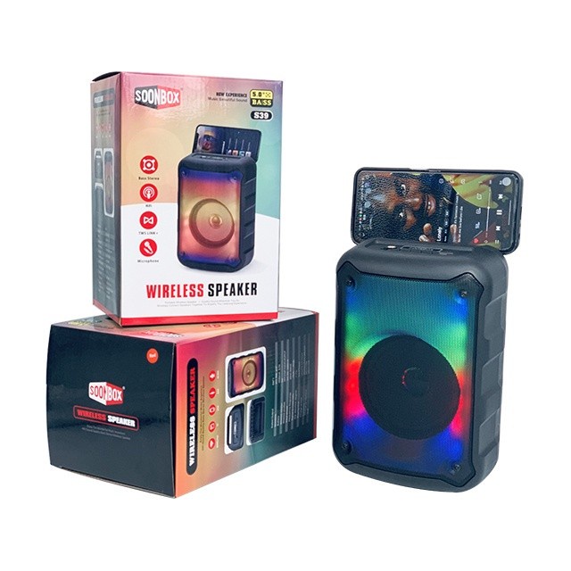 Speaker Bluetooth Soonbox S39 RGB 5Inch + MIC WIRELESS SPEAKER PORTABLE SPEAKER MUSIC BOX BLUETOOTH