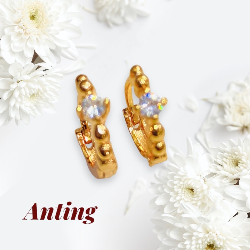 Anting jepit //anting wanita //perhiasan lapis emas//anting