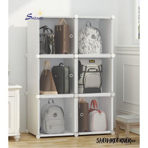 SHENAR LEMARI PLASTIK TAS BAJU CELANA SERBAGUNA / STORAGE CABINET HANDBAG / LEMARI PLASTIK 4 SUSUN / RAK BUKU BONEKA / LEMARI PLASTIK TAS BAG STORAGE - GISEL STELLA, SHENARCORNER168