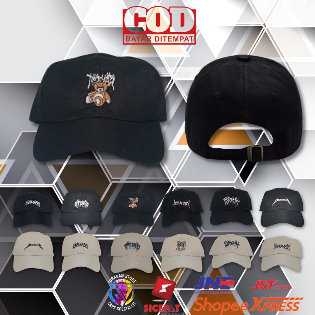 TOPI BASEBALL DISTRO 6 PANEL BORDIR TEDDY BEAR CLOTHING DISTRO PREMIUM PRIA WANITA DEWASA