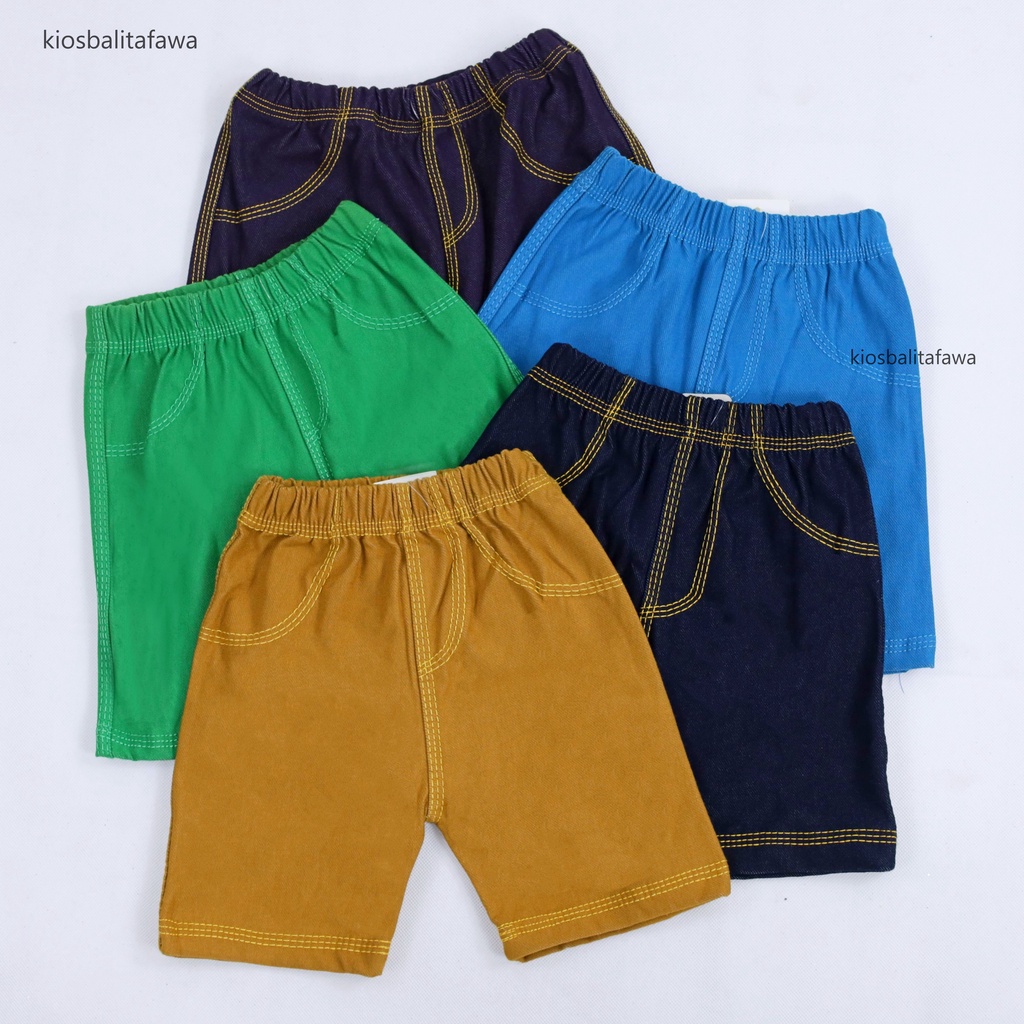 Short Jegging Kids uk 3-4 Tahun / Celana Pendek Anak Laki Perempuan Pants Jeans Tebal Polos Murah