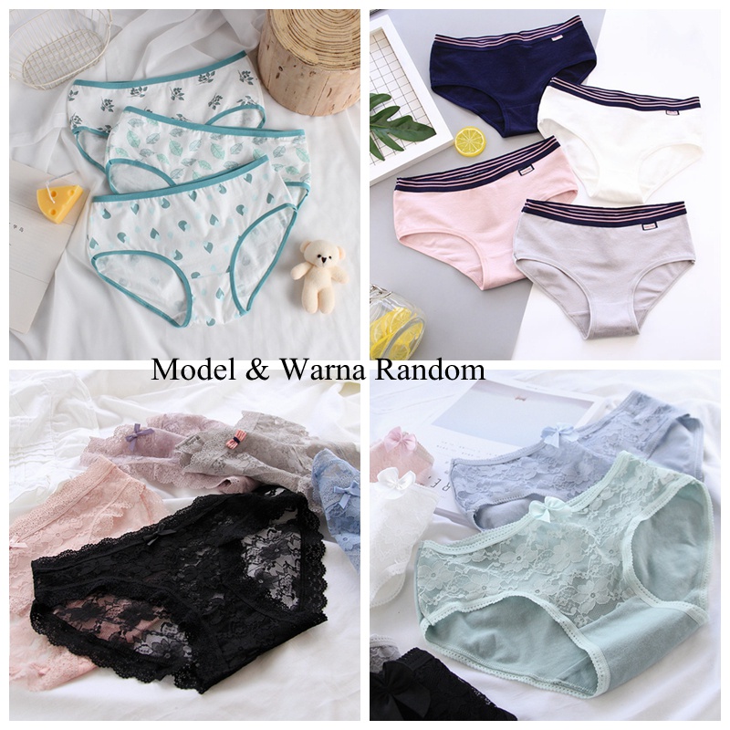 Celana Dalam Wanita Sexy Murah Celana (Model&amp;Wnrna Random) 3C02