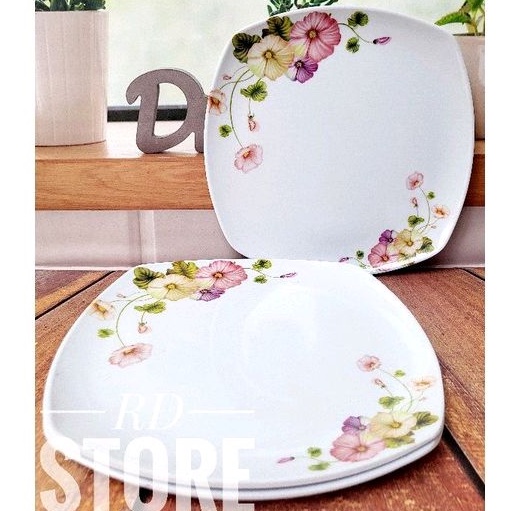 PROMO 3.PCS PIRING PRASMANAN KOTAK SAJI CEPER MOTIF ROSE BAHAN MELAMINE WARE