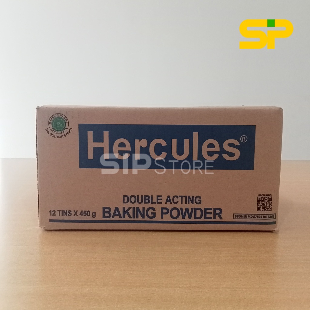 HERCULES Baking Powder Double Acting @450gr / Tepung Pengembang Kue (KALENG)