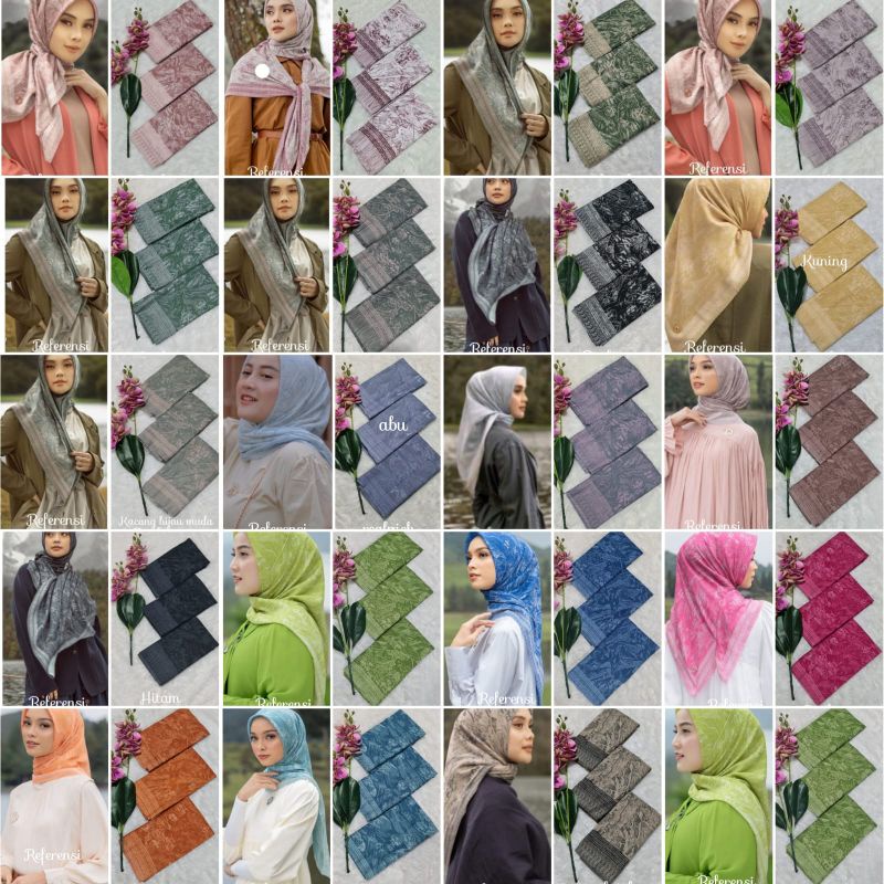 jilbab voal motif premium laser cut terbaru