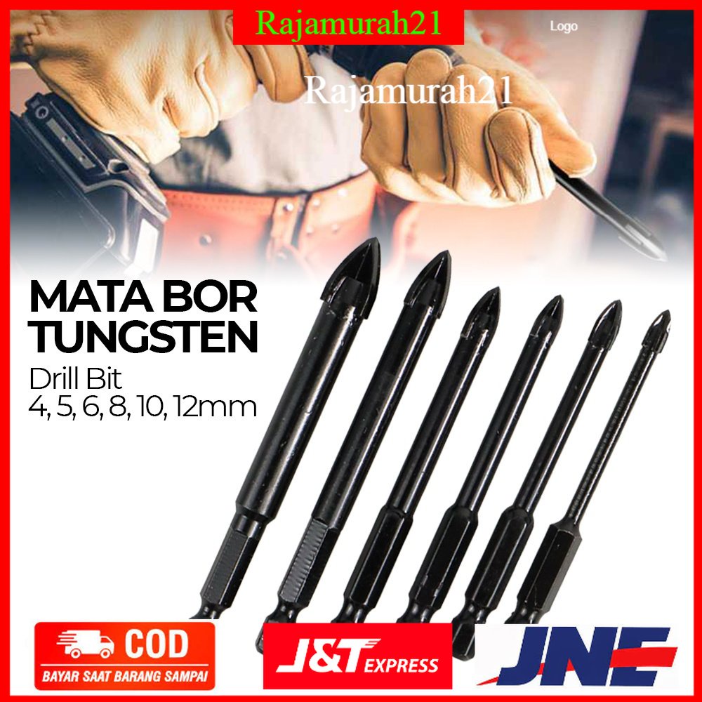 Binoax Mata Bor Tungsten Drill Bit 4 5 6 8 10 12mm 6 PCS - 7ROTAGBK